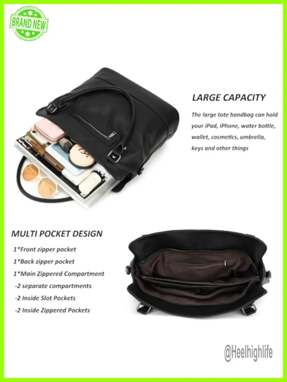 Large Hobo Tote Vegan Leather Crossbody Bag with Adjustable Strap for Travel